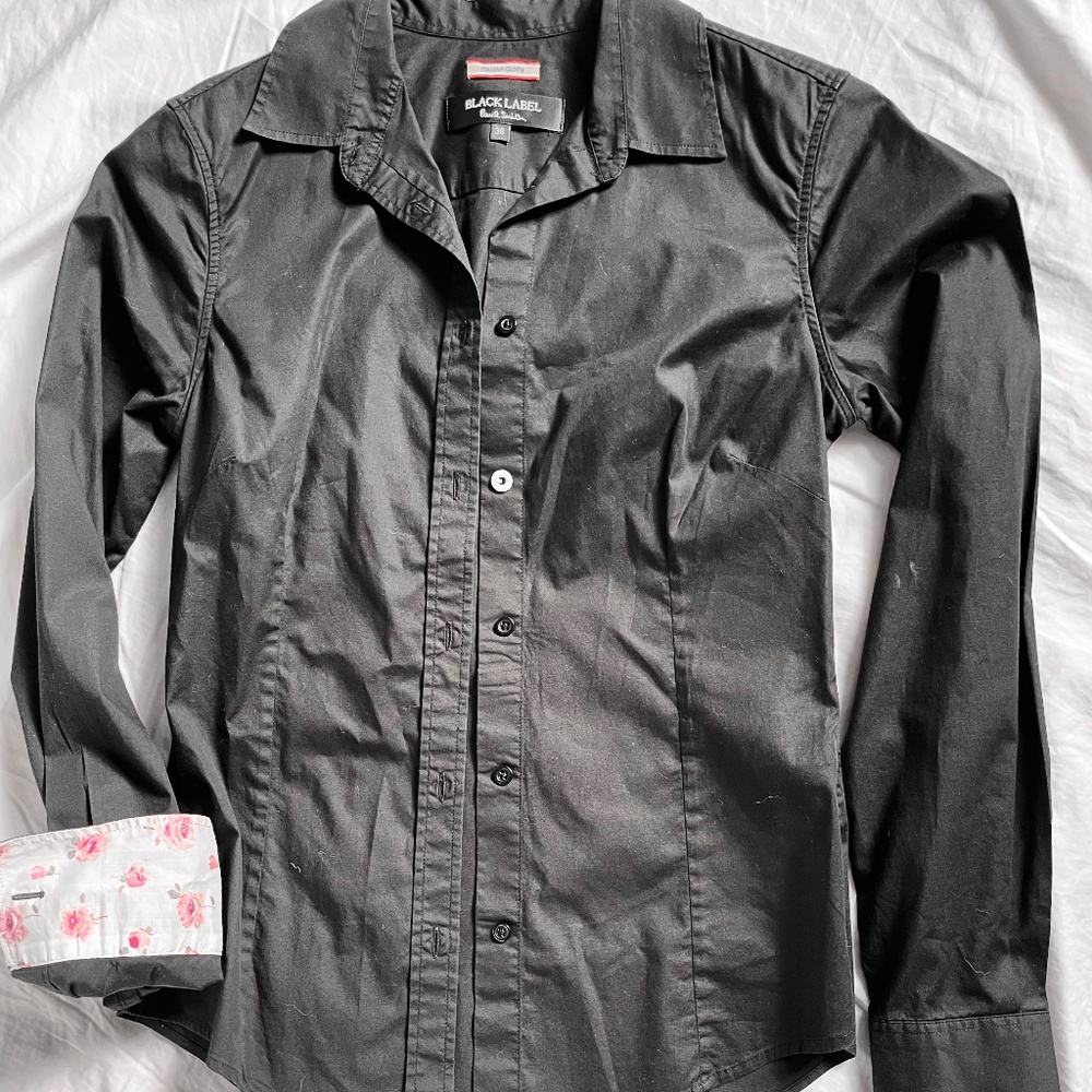 Paul Smith Black Label Black Cotton Button-Down